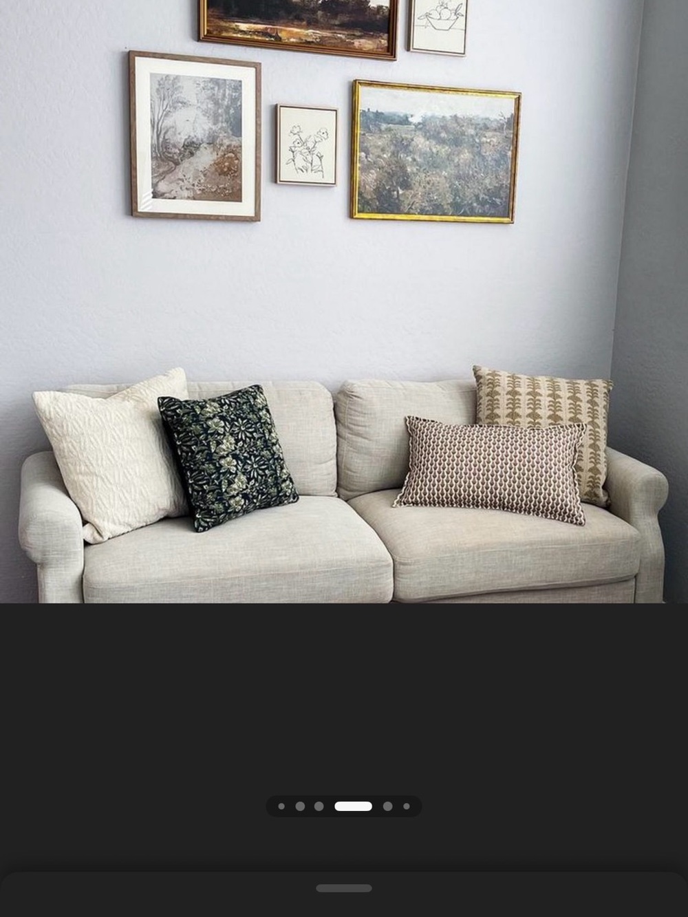 Oblong Wood Block Floral Decorative Throw Pillow Camel/Mauve Threshold Studio - Picture 5 of 6